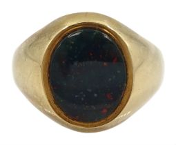 9ct gold bloodstone signet ring