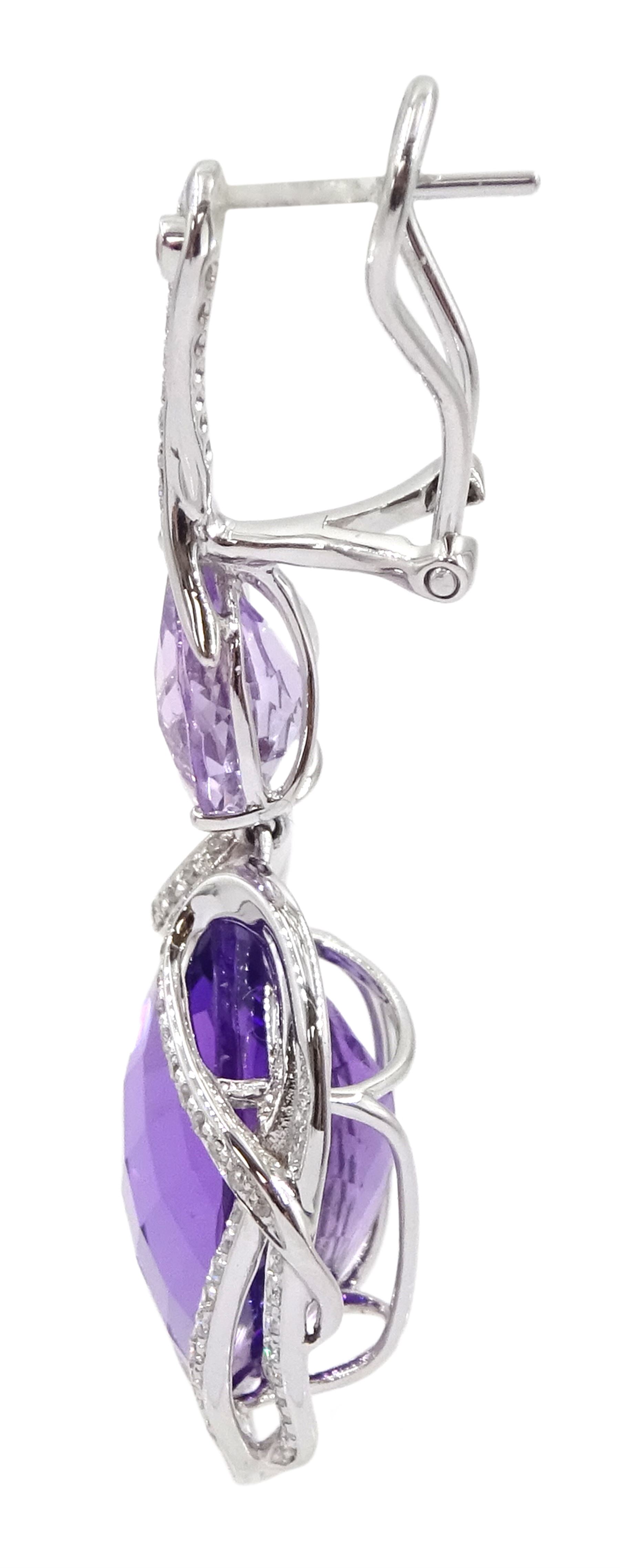 18ct white gold amethyst and diamond suite - Image 15 of 15
