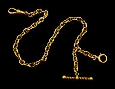 Early 20th century 19ct gold anchor link Albert watch chain