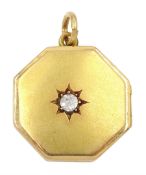 Early 20th century 18ct gold octagonal hinged locket