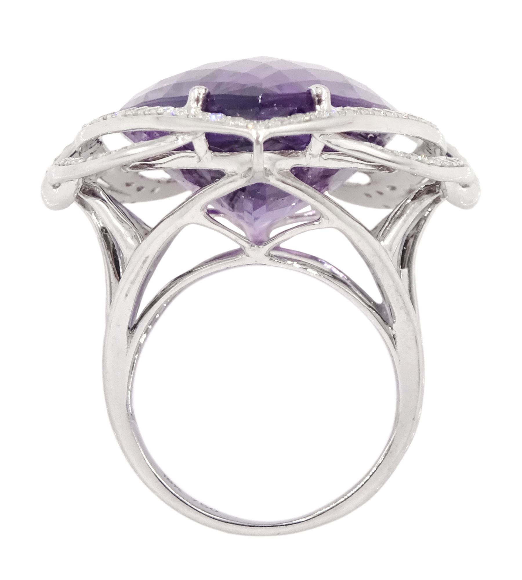 18ct white gold amethyst and diamond suite - Image 10 of 15