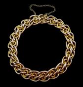 Early 20th century 15ct rose gold fancy knot link bracelet