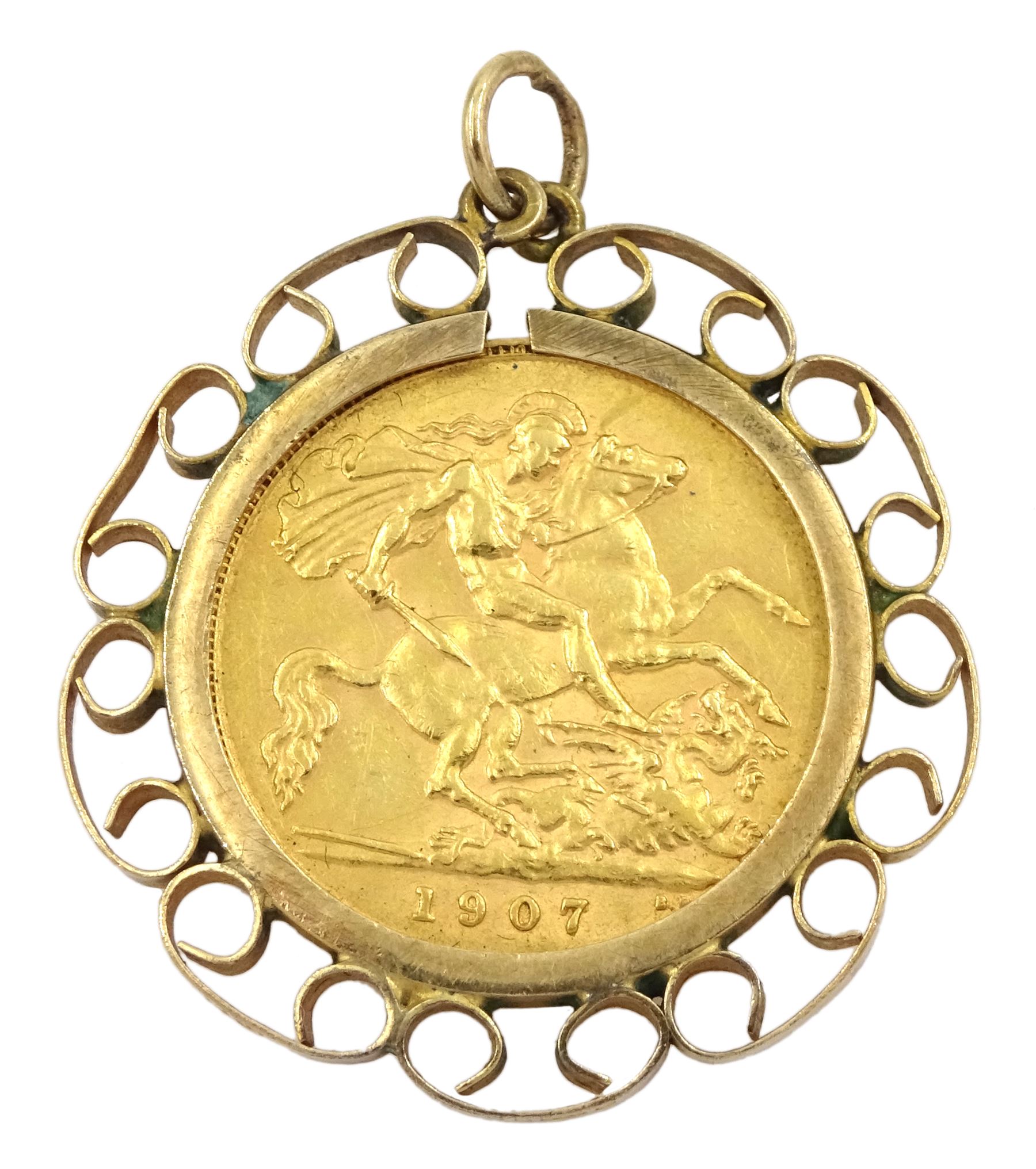 King Edward VII 1907 gold half sovereign coin - Image 2 of 2