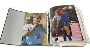 Mostly British footballing autographs and signatures including