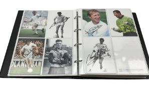 Leeds United football club - various autographs and signatures on cards including John Charles