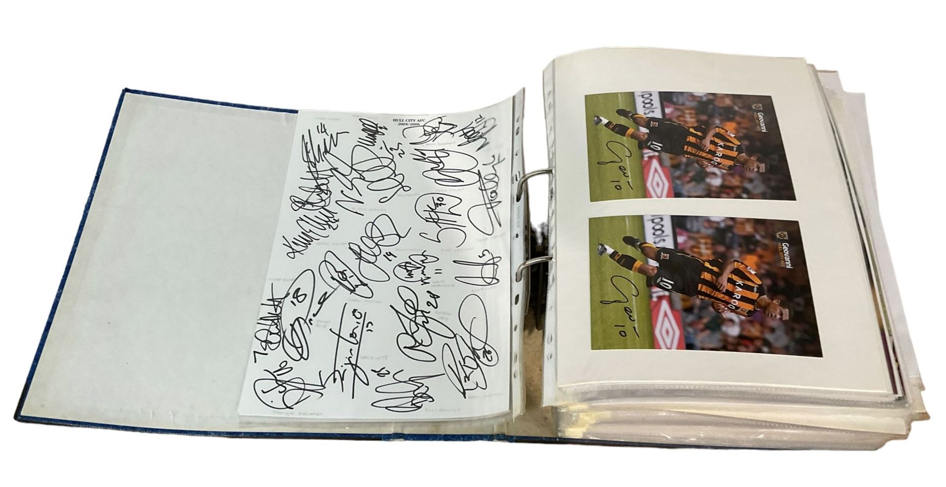 Mostly English footballing autographs and signatures including