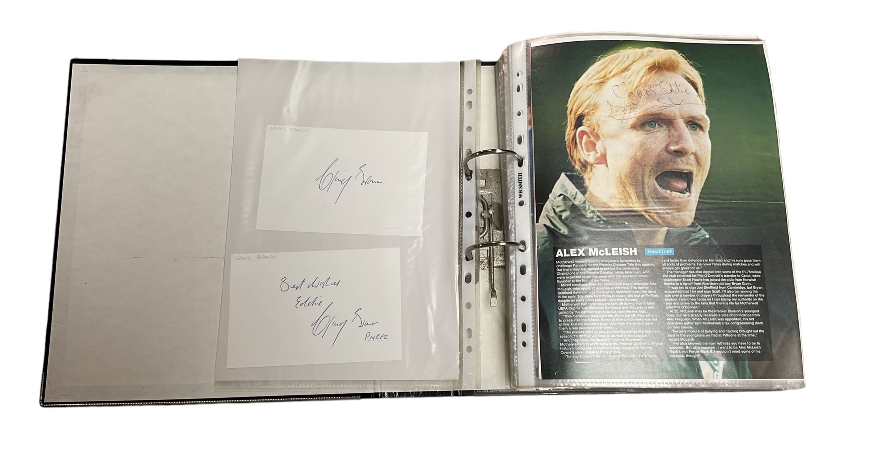 Mostly Scottish footballing autographs and signatures including Billy McNeill