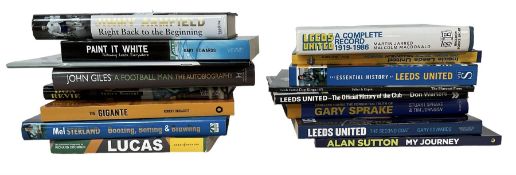 Leeds United football club interest - fifteen mostly signed books including Paint it White Gary Edwa