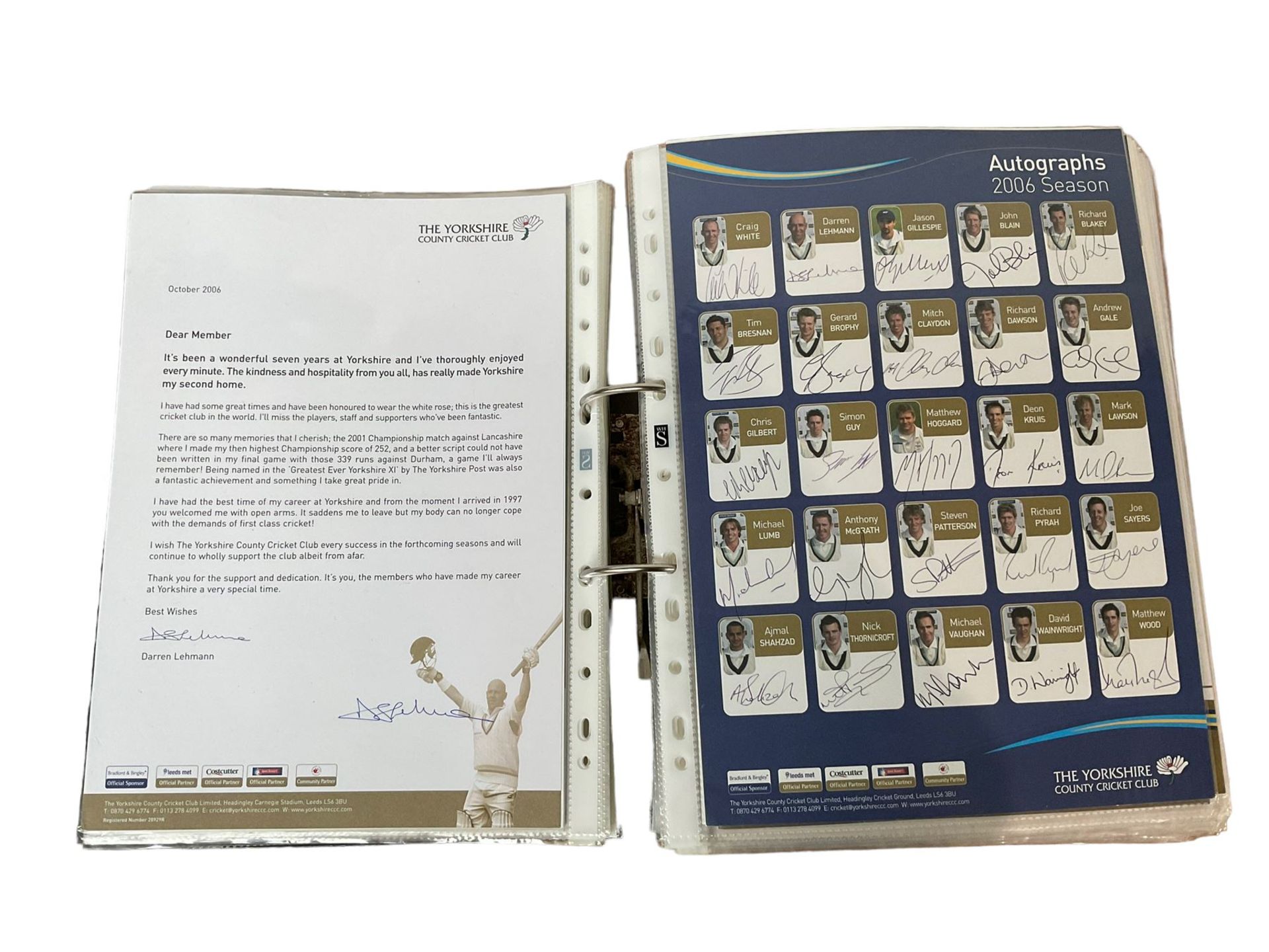 Yorkshire Cricket - various autographs and signatures including Jason Gillespie - Image 5 of 12