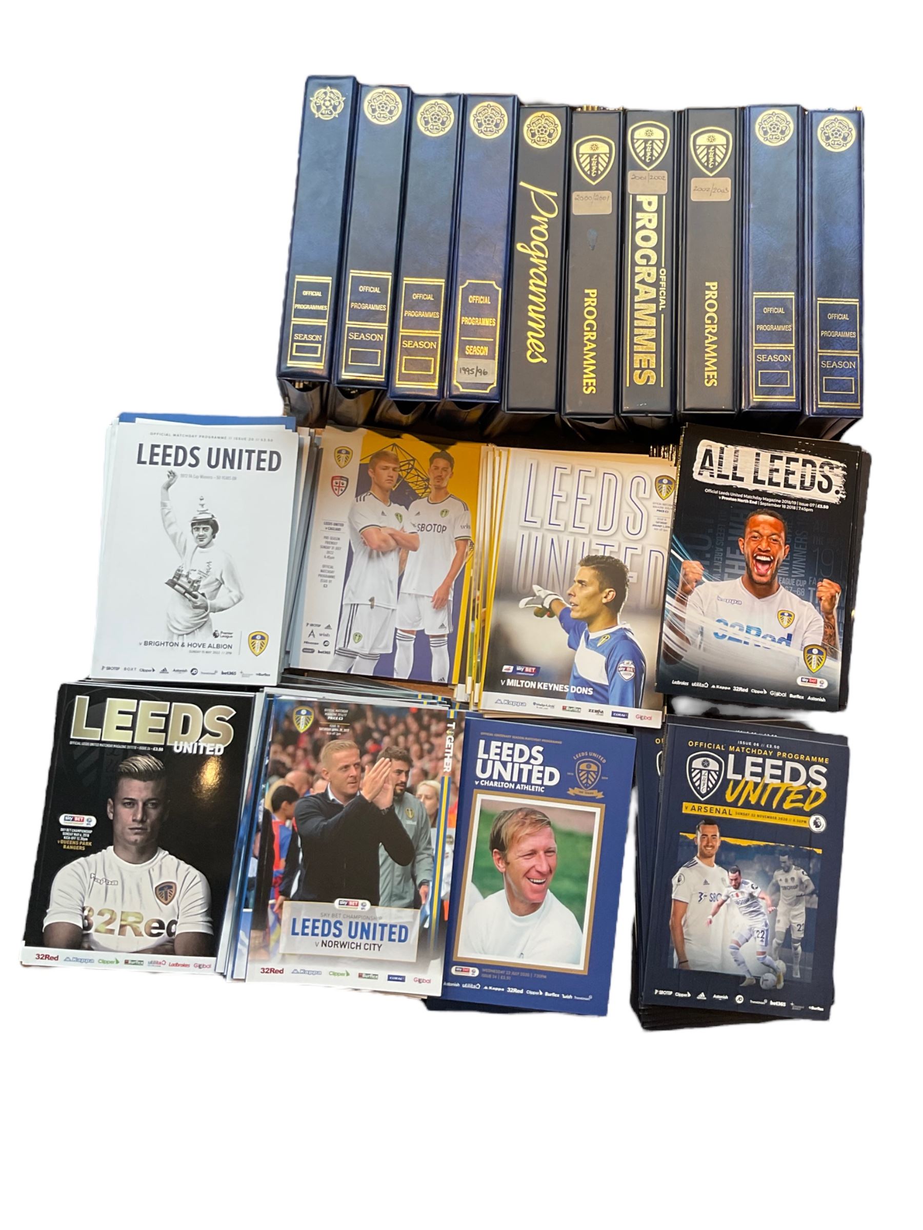 Leeds United football club - over three-hundred home game programmes including
