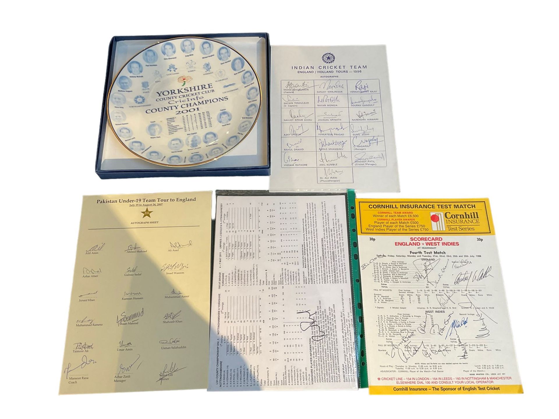 Cricketing ephemera and miscellaneous collectables including Indian Cricket Team 1996 signed team sh - Image 2 of 5