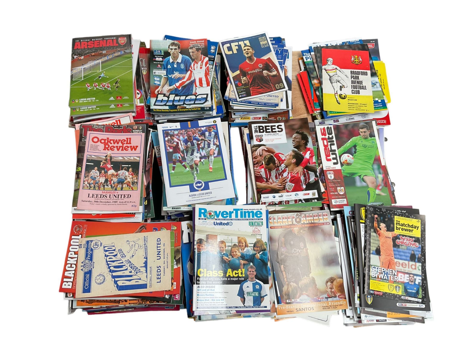 Leeds United football club - approximately four-hundred away game programmes including