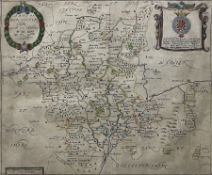 Richard Blome (British 1635-1705): 'A Mapp of Worchestershire With Its Hundreds' (Worcestershire)