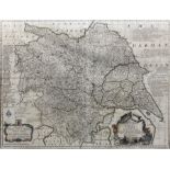 Emanuel Bowen (British 1694-1767): 'An Accurate Map of the County of York Divided into its Ridings a