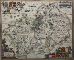 Jan Jansson (Dutch 1588-1664): Wigorniensis comitatus cum Warwicensi