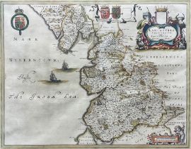 Johannes (Joan) Blaeu (Dutch 1596-1673): 'Lancastria Palatinatus Anglis Lancaster et Lancas Shire' (