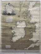 Thomas Kitchin (British 1719-1784): 'Chart of the Coast of Ireland with the Western Coast of Great B