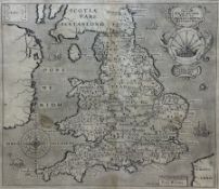William Hole (British ?-1624): 'Englalond Anglia AngloSaxonum Heptarchia' England during the Anglo-S