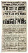 Auction poster for the sale of farms and land in Barton le Willows