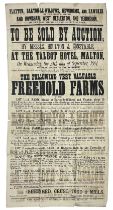 Auction poster for the sale of farms and land in Barton le Willows