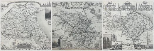 Thomas Moule (British 1785-1854): 'Yorkshire East Riding' 'Yorkshire North Riding' and 'Yorkshire We