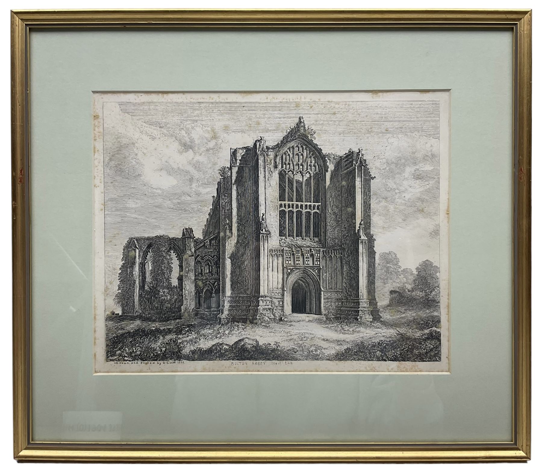 George Cuitt Jnr. (British 1779-1854): 'Fountains Hall' 'Bolton Abbey - West End' 'Kirkstall Abbey - - Image 3 of 6