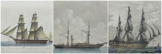 John Ward of Hull (British 1798-1849): 'The Steam Vessel' 'Brig Entering the Humber' and British Man