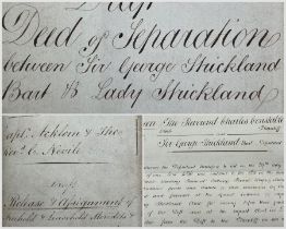 Collection of 19th century ephemera relating to the Strickland family of Boynton and Hildenley