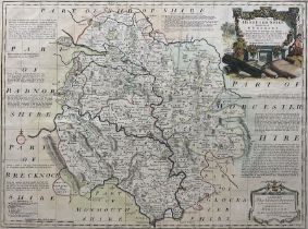 Emanuel Bowen (British 1694-1767): 'An Accurate Map of Herefordshire divided into its Hundreds'