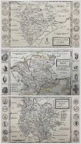 Herman Moll (Dutch/British 1654-1732): 'Worcestershire (3)' 'Rutlandshire' and 'Herefordshire'