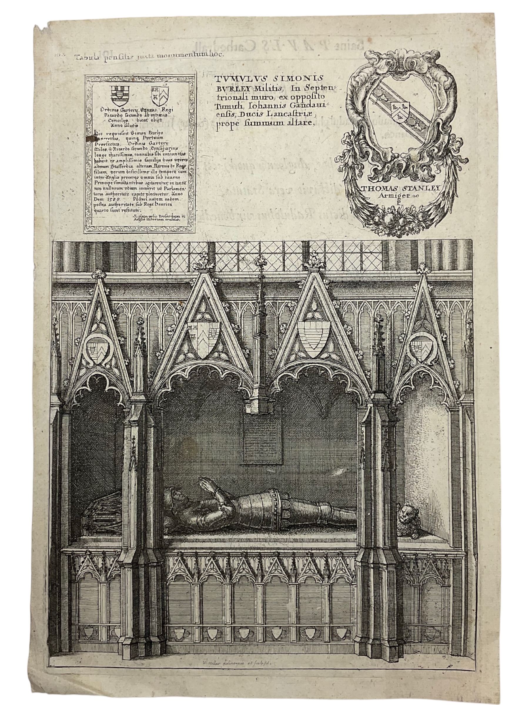 Wenceslaus (Wenzel) Hollar (Czech 1607-1677): 'Tomb of Sir Simon Burley'