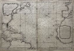 Jacques Nicolas Bellin (French 1703-1772): 'Carte reduite de l'Ocean occidental