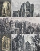 George Cuitt Jnr. (British 1779-1854): 'Fountains Hall' 'Bolton Abbey - West End' 'Kirkstall Abbey -