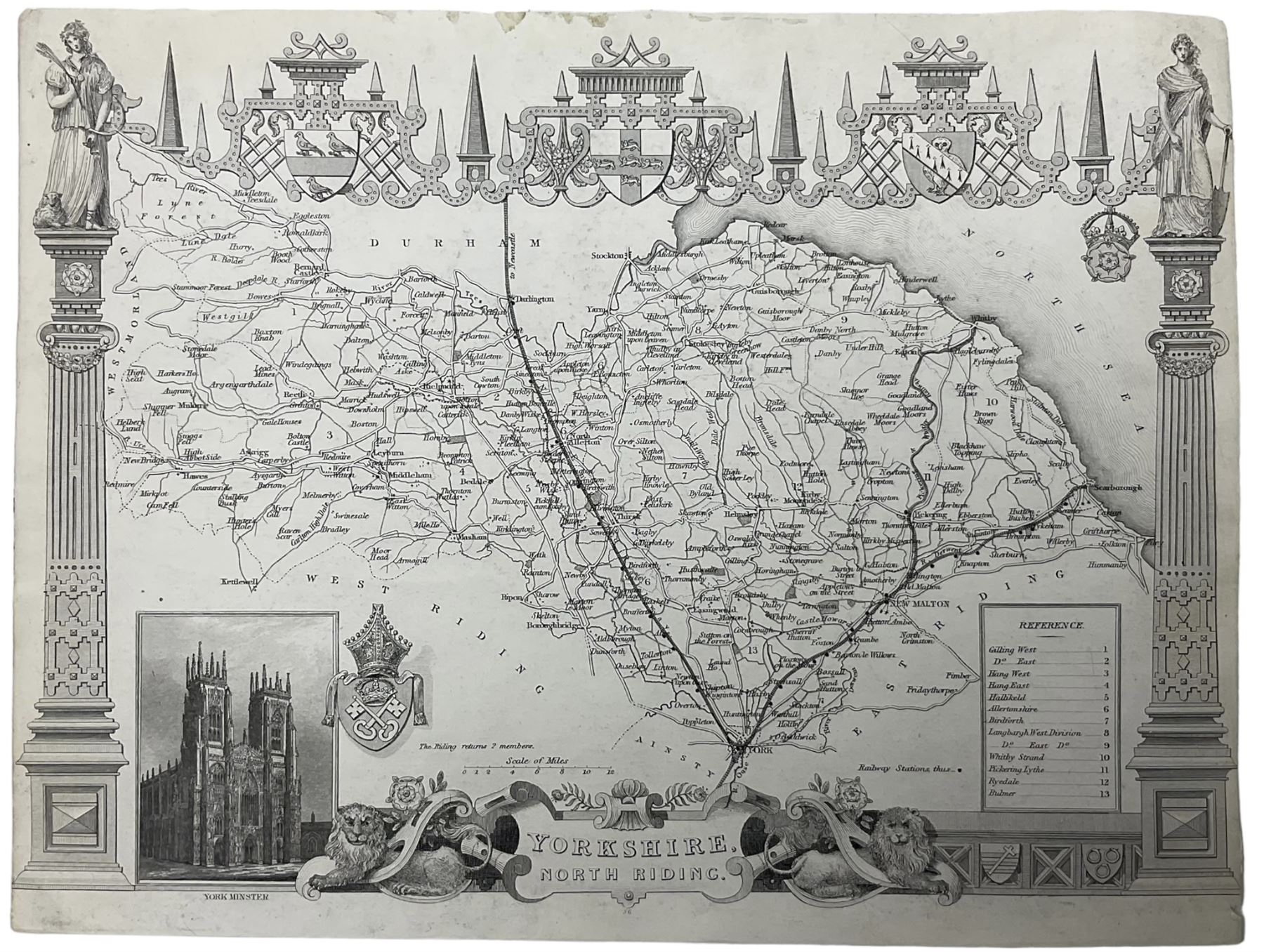 John Cary (British 1754-1835): 'North Riding of Yorkshire' 'North Plan of the West Riding' South Par - Image 8 of 8