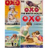 Advertising posters to include: set four 'OXO' advertising posters
