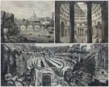 Luigi Rossini (Italian 1790-1857): 'Interno del Colosseo scavato nel 1813 e ricoperto nel 1814' (Vie