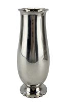 Silver baluster vase with crimped rim and on a short polyfoil foot H22cm Sheffield 1967 Maker Elking