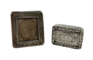 William IV silver vinaigrette with gilded hinged grille