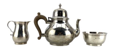 Silver three piece teaset