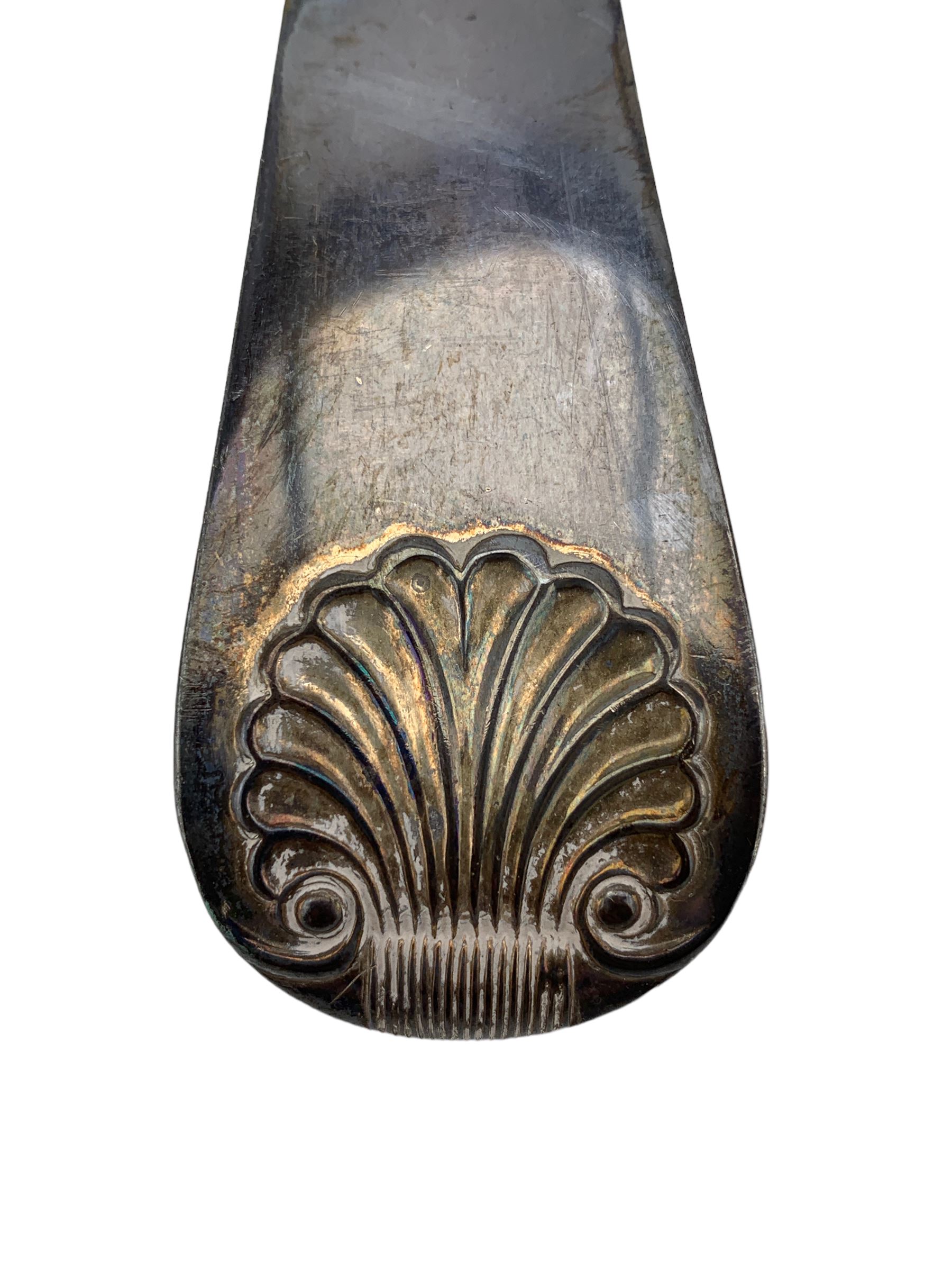 Georgian silver soup ladle with shell terminal and fluted bowl - Image 2 of 4