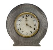 Bedside strut clock with eight day Swiss movement