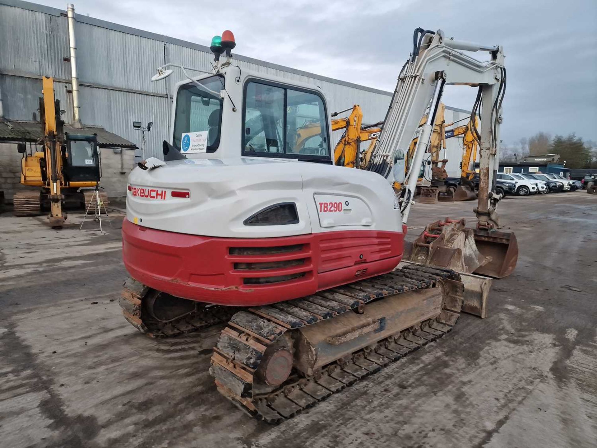 2018 Takeuchi TB290, 450mm Rubber Track Pads, Blade, Offset, CV, Hydraulic QH, Piped, Aux. Piping, R - Image 6 of 39