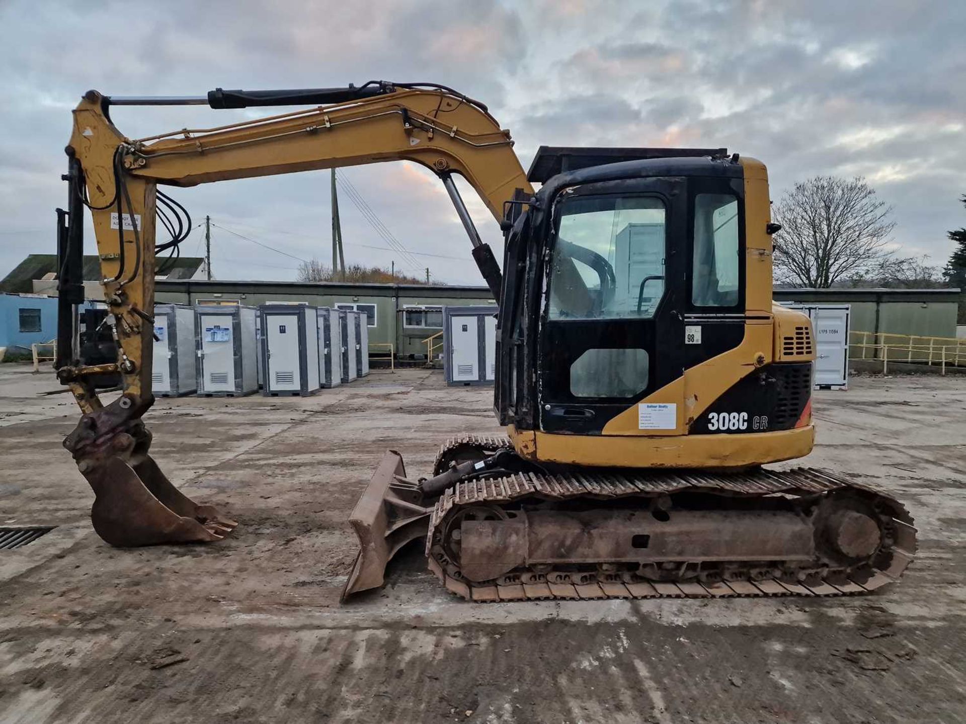 2008 CAT 308C CR 450mm Steel Tracks, Blade, CV, Hydraulic QH, Piped, Aux. Piping, A/C, Demo Cage - Image 70 of 102