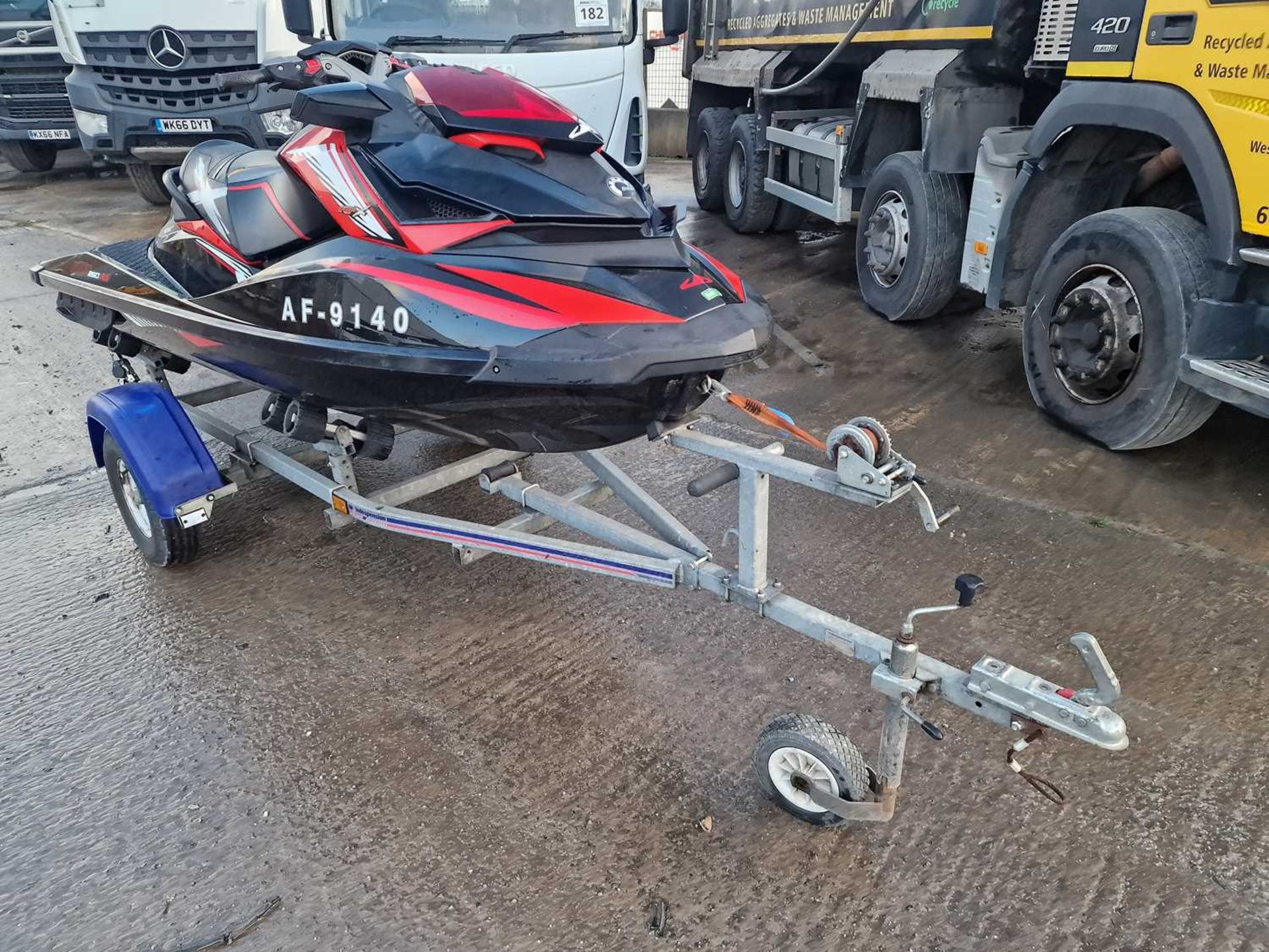 2014 Seadoo RXP 260RS Jet Ski with Single Axle Trailer - Image 4 of 9