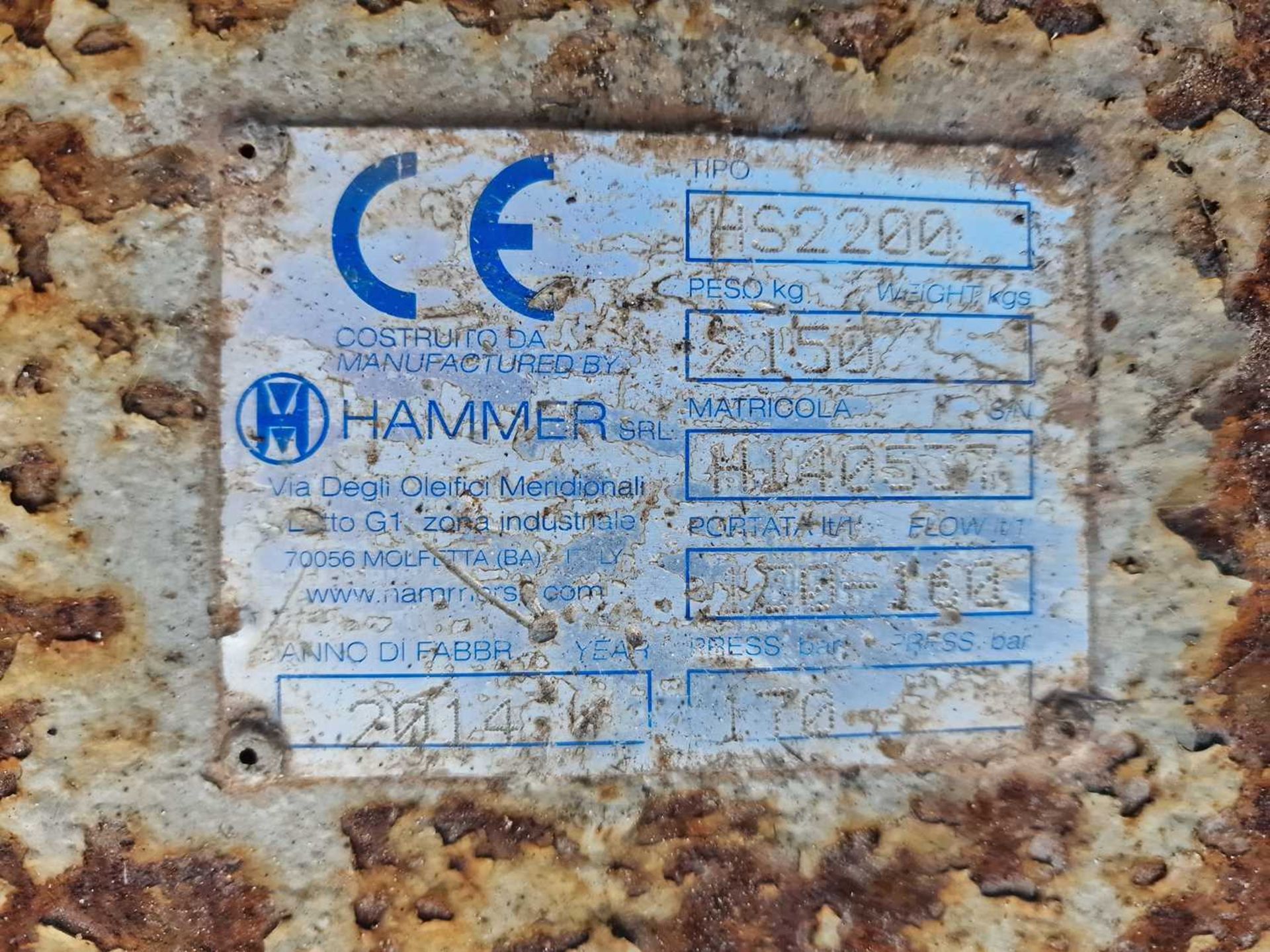 2014 Hammer HS2200 Hydraulic Breaker to suit 20 Ton Excavator - Bild 8 aus 8