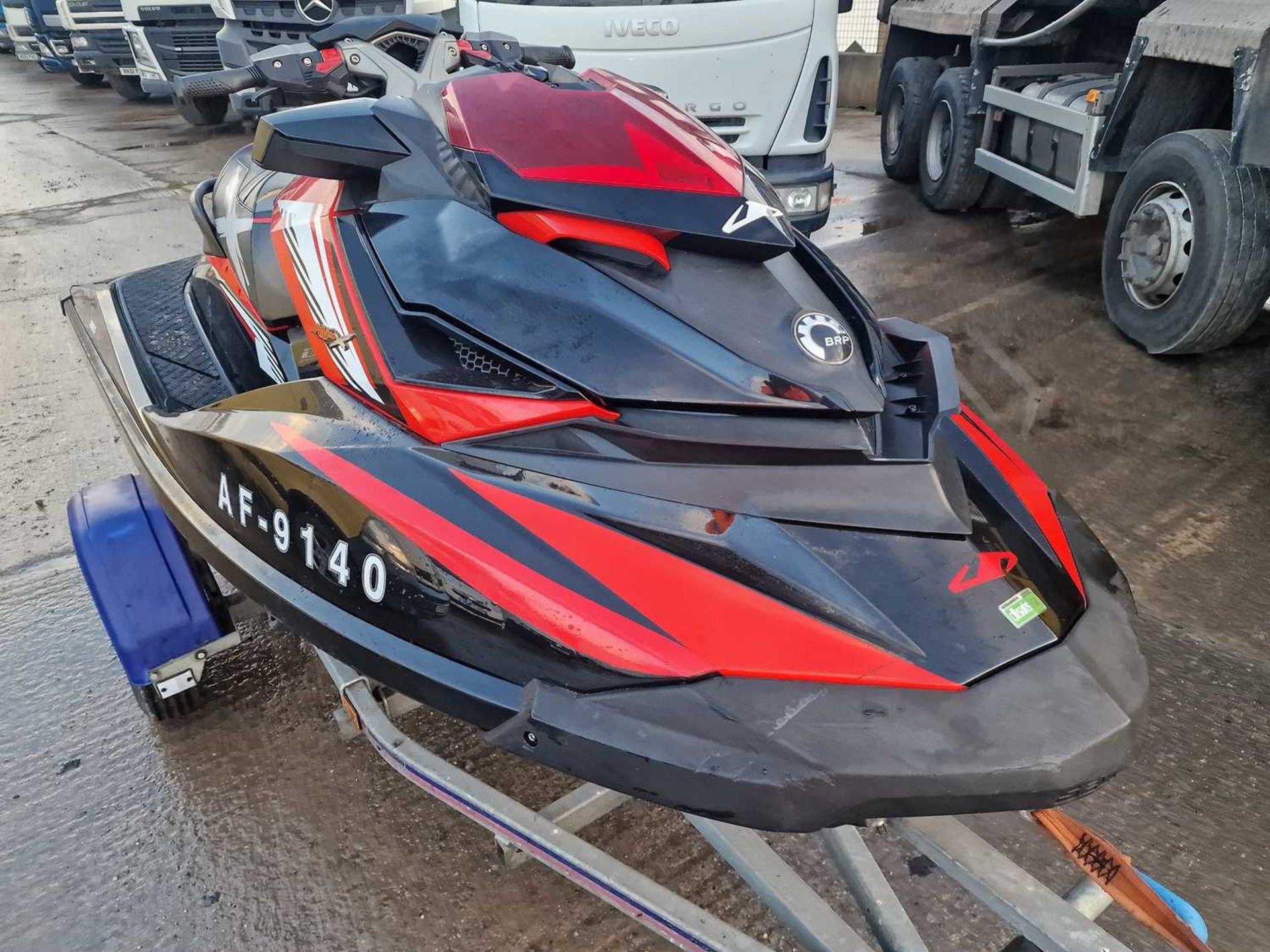 2014 Seadoo RXP 260RS Jet Ski with Single Axle Trailer - Image 5 of 9