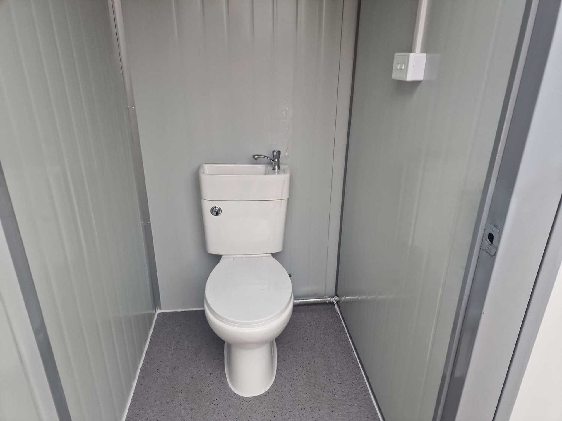 Unused Double Toilet Block, with Sink, 240Volt (215cm x 123cm x 247cm) - Image 7 of 8