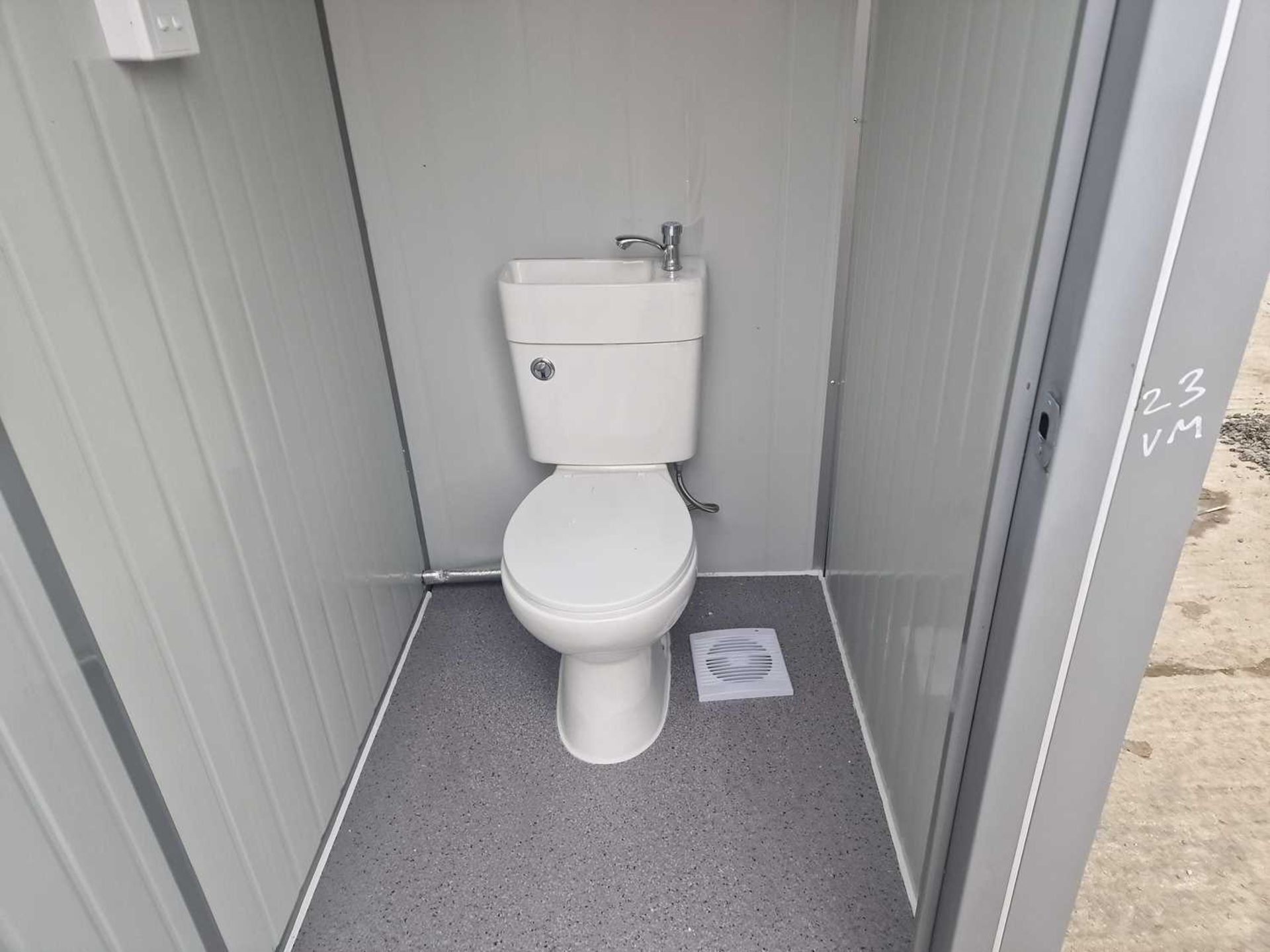 Unused Double Toilet Block, with Sink, 240Volt (215cm x 123cm x 247cm) - Image 5 of 8