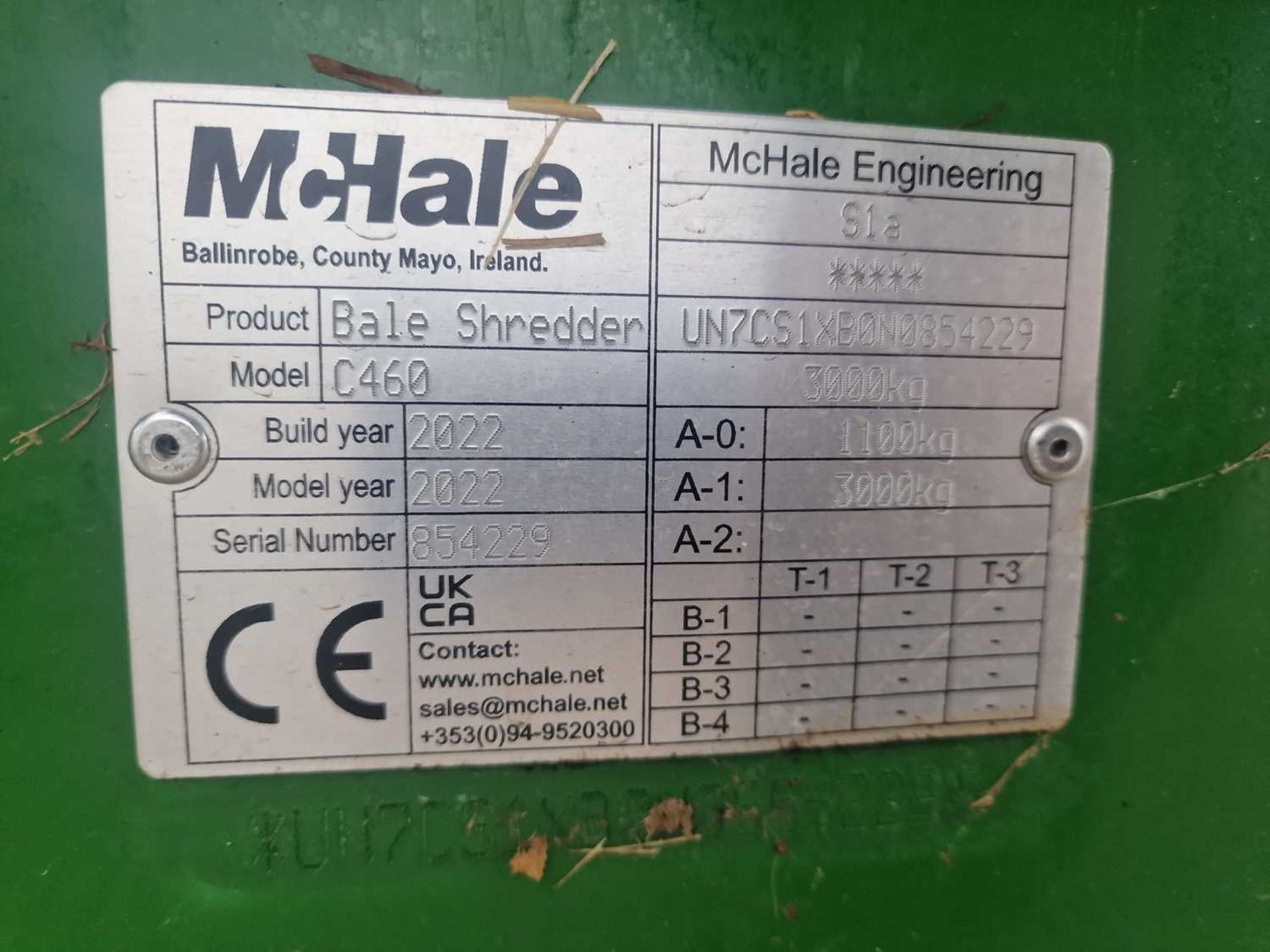 2022 McHale C460 Single Axle PTO Driven Bale Shredder - Image 15 of 15