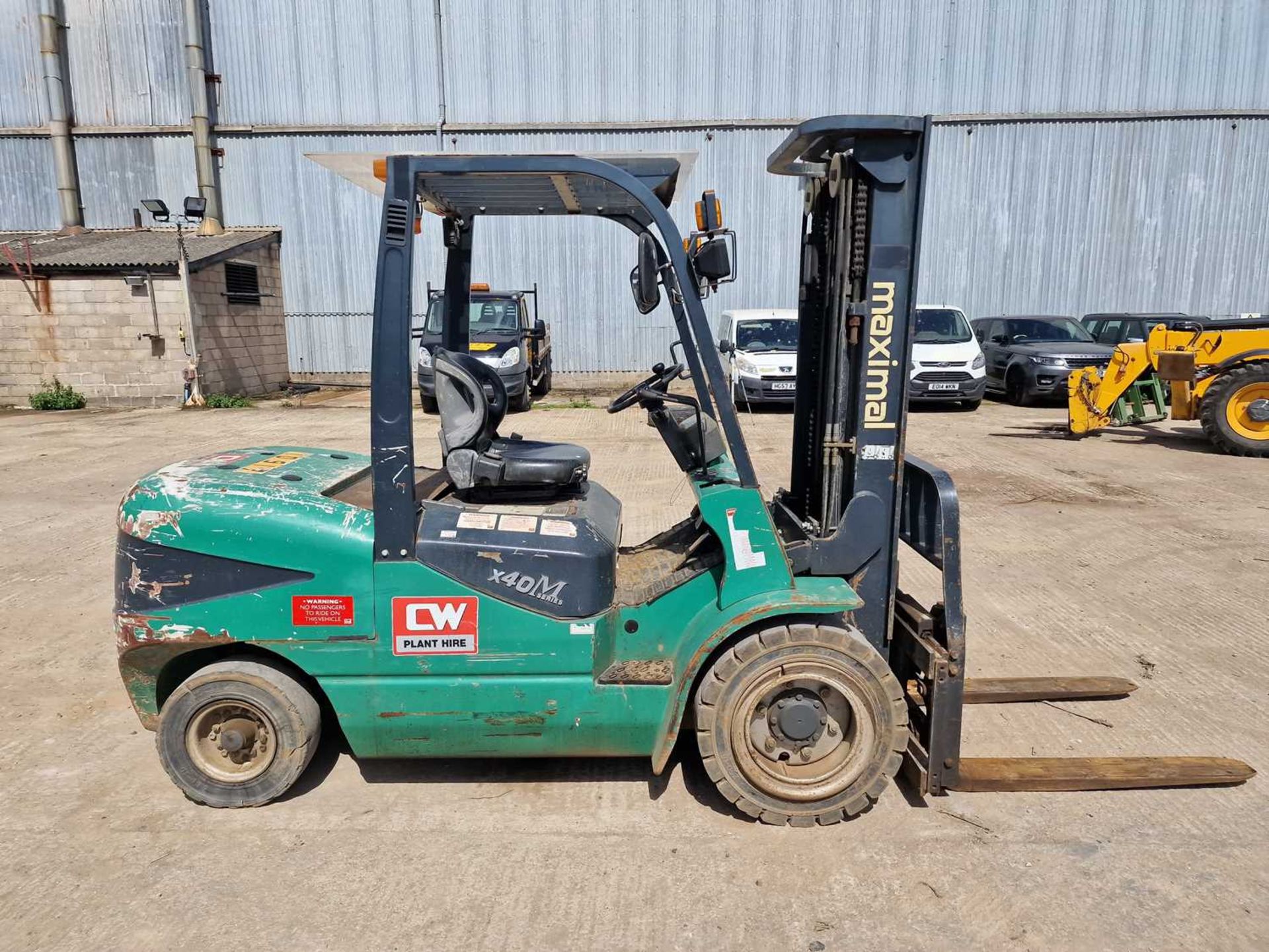 2015 Zhejiang FD40T 4 Ton Diesel Forklift, 3 Stage Free Lift Mast, Side Shift, Forks - Image 24 of 38